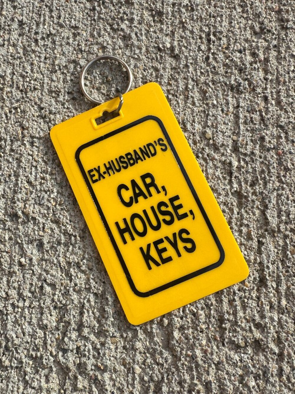 Vintage Divorce Humor Keychain Tag - Ex husband, wife, girlfriend